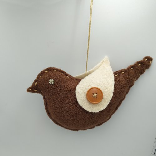 Oiseau décoration de noël en laine bouillie