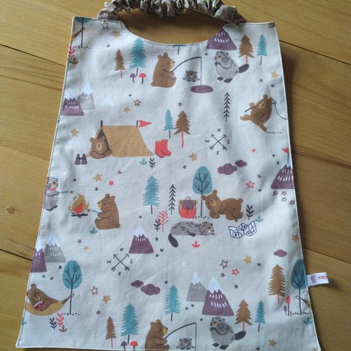 Bavoir serviette maternelle oursons et castors
