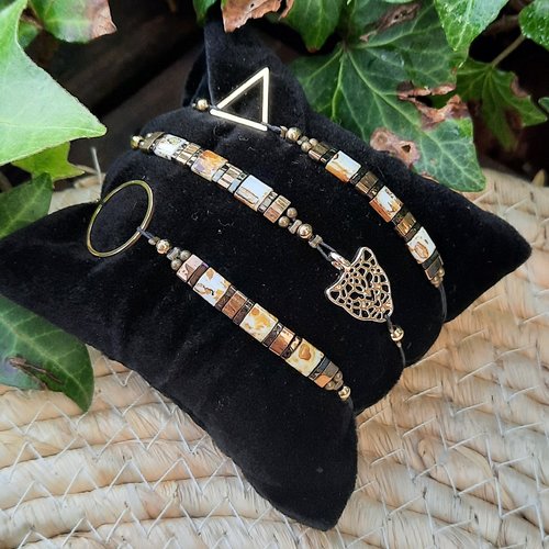 Bracelet coulissant perles miyuki tila