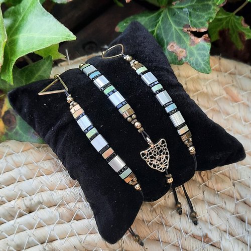 Bracelet coulissant perles miyuki tila