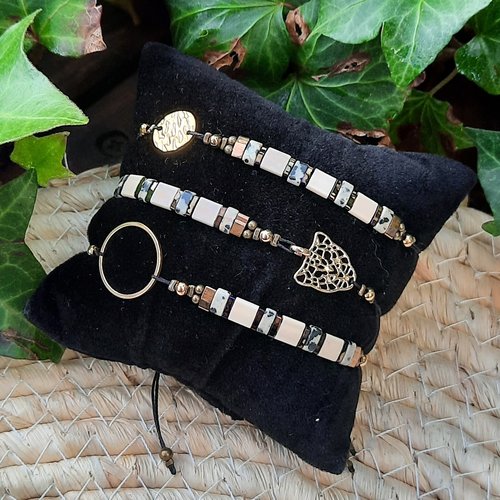 Bracelet coulissant perles miyuki tila