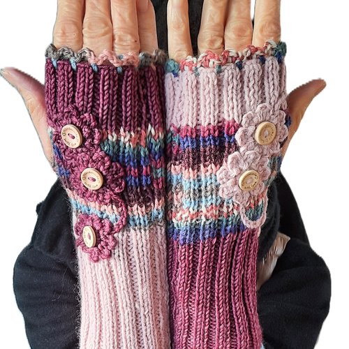 Mitaines femme tricotées main
