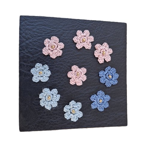 Lot 10 fleurs applique au crochet 2 cm scrapbooking customisation