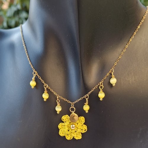 Collier ras du cou "solaire & œil de tigre"