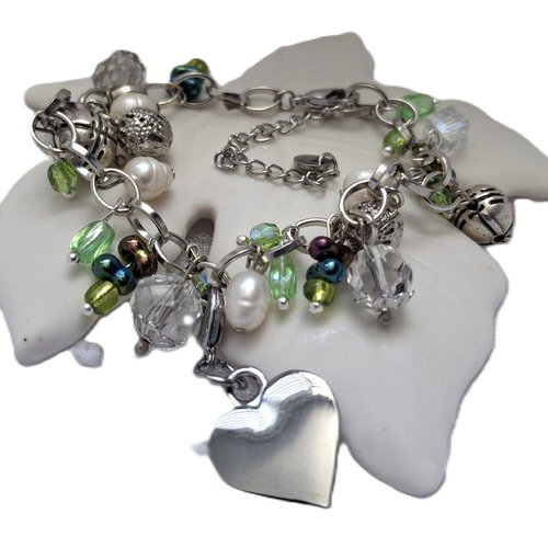 Bracelet breloques acier inoxydable