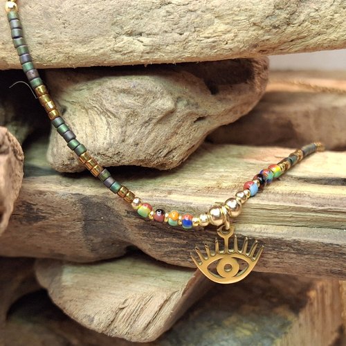 Collier unique "œil" - fait main