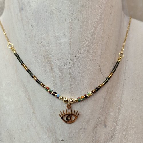 Collier unique "œil" - fait main