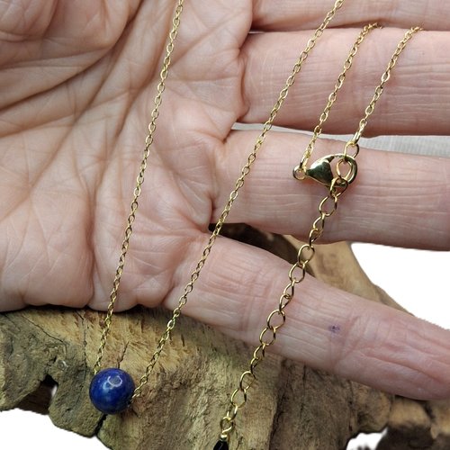 Collier minimaliste lapis-lazuli – création artisanale