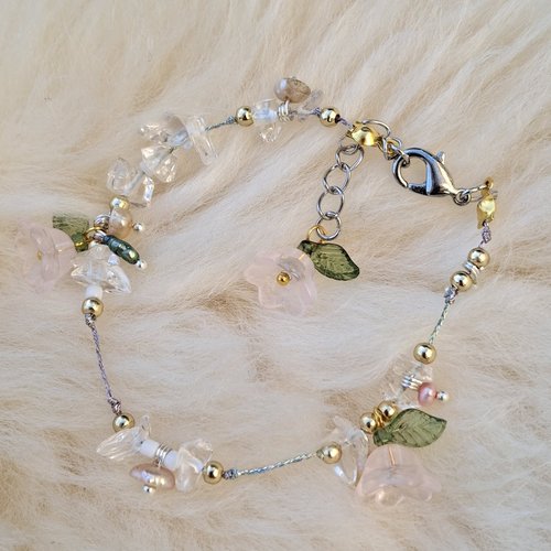 Bracelet "douceur florale" – harmonie argent & or