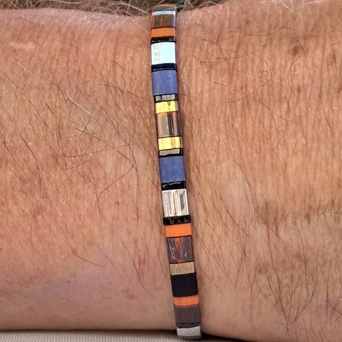 Bracelet homme perles tila en verre miyuki — pièce unique
