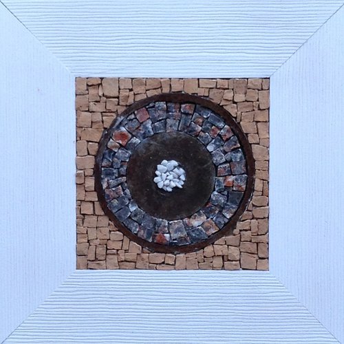 Petit tableau mosaique abstraite - décoration murale mosaique - pièce unique