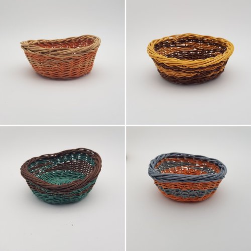 Vide-poche - coupelles - mini corbeilles aléatoires en rotin couleurs  - fait main