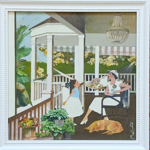 Tableau technique mixte "la terrasse tropicale"
