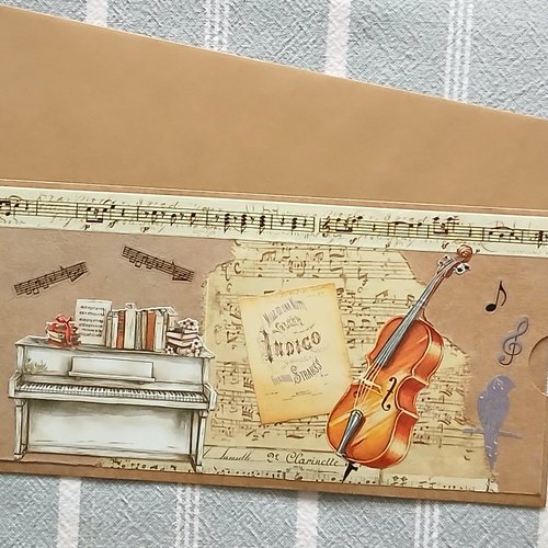 Carte porte billet ,carte porte chèque "a propos de musique.."