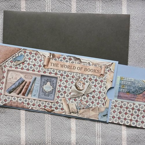 Carte porte billet ,carte porte chèque "the world of books"
