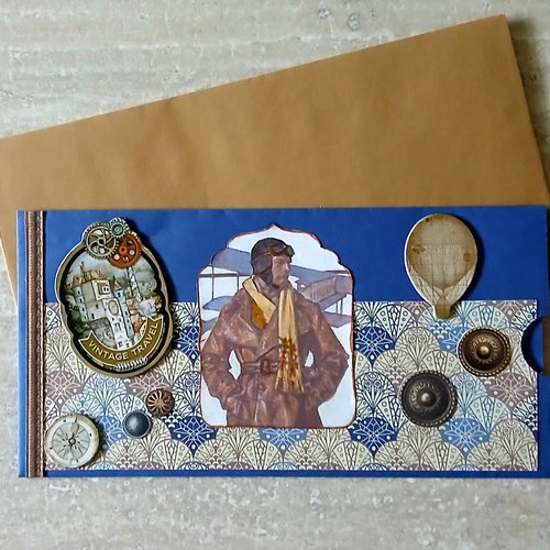 Carte porte billet ,carte porte chèque  thème aviation