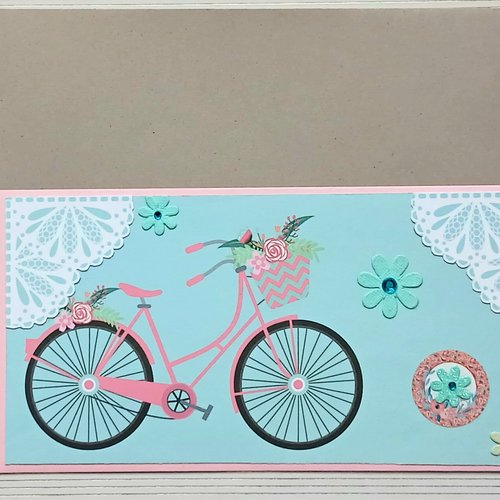 Carte porte billet ,carte porte chèque  thème bicyclette