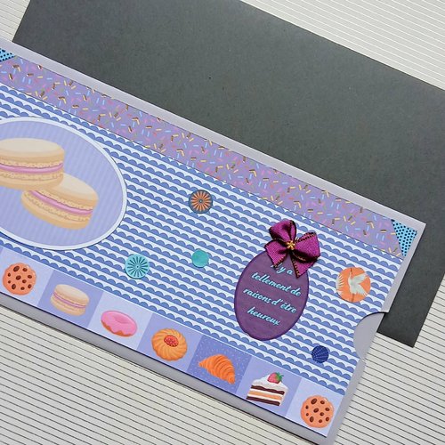 Carte porte billet ,carte porte chèque  thème gourmandise
