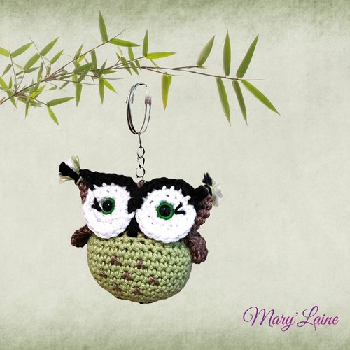 Porte-clés chouette a1 crocheté