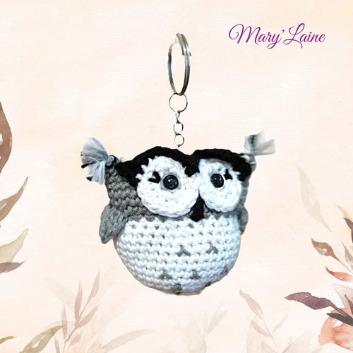 Porte-clés chouette au crochet, bijou de sac