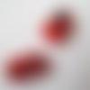 2 perles en céramique de couleur rouge - 20 mm - 1825382