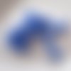 10 perles en verre en forme de losange de couleur bleue mate - 14 mm - 3857150