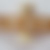 2 mètres de ruban gros grain 20 mm empreinte patte de chat blanche sur fond marron - 2445576