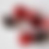 Ensemble de 5 perles plastique rouge et noir, taille et forme différentes - 3660272