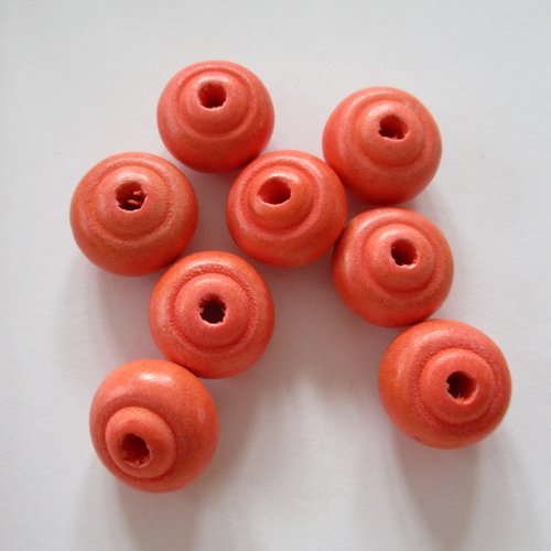 8 perles palets arrondis orange  - 15  x 11 mm - 2849612