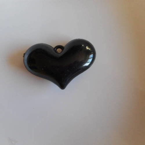 1 breloque plastique de couleur noire - 26 mm - 053 gm