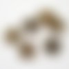 5 breloques en forme de feuille en résine métallisée - 16.5 mm - 4622941