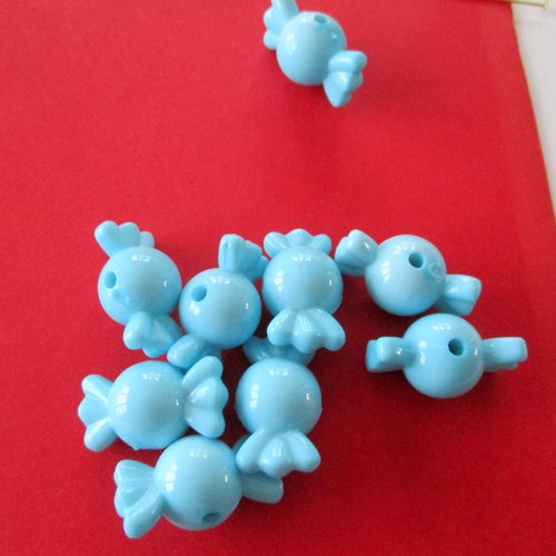 8 perles bonbons bleus - 3539007