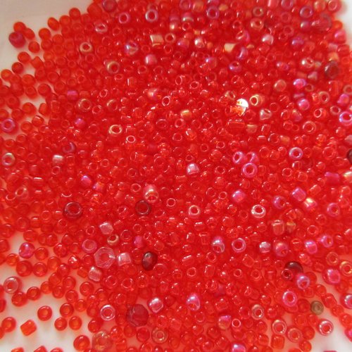 15 gr de perles de rocaille rouge - 1 à 3 mm - 3672519