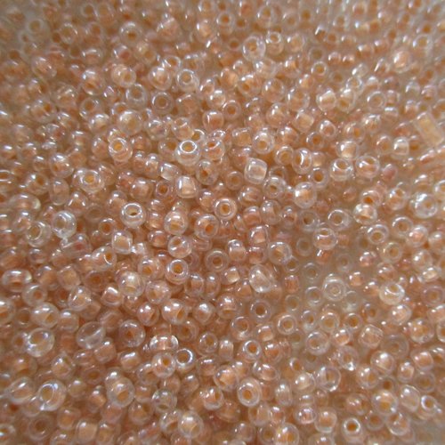 20 gr de perles de rocaille transparentes rose saumon- ± 2 mm - 3672521