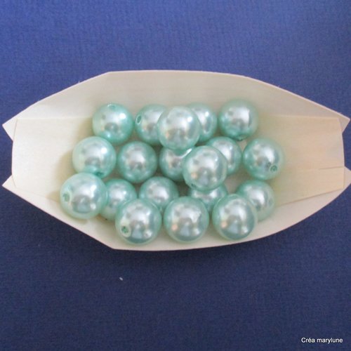 15 grosses perles rondes nacrées en plastique e - 16 mm - 3735298