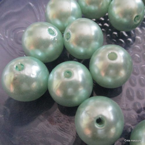 15 grosses perles rondes nacrées en plastique e - 16 mm - 3735298