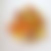 Mélange de 22 perles plastiques transparentes de taille et forme différentes couleurs jaunes et orange-  3777795