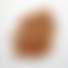 15 perles carrées en verre de couleur beige miel transparent - 12 mm - 3791415