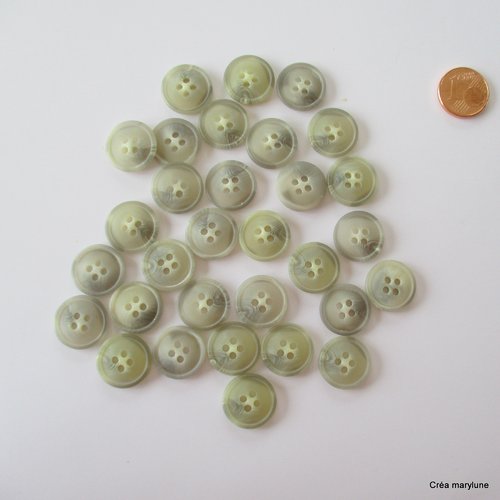 25 boutons plastiques 4 trous gris mates - 15 mm - 3799584