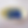 50 perles ovales en verre opaque et transparentes de couleur bleue - 3864837