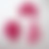 50 petits boutons plastiques 4 trous en dégradé de rose fuchsia - 11 mm - 3877056