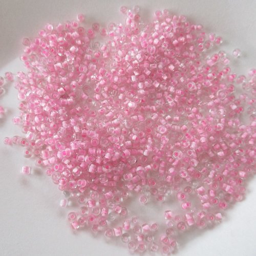 10 gr de perles de rocaille transparentes rose - ± 2 mm - 4046497