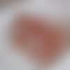 10 perles en verre, cubiques, transparentes à intérieur rouge doré - ± 10 mm - 4046501