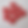 8 boutons en bois, rond, dessins blancs sur fond rouge - 30 mm - 4046508