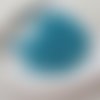 25 perles rondes de couleur bleu turquoise granitées et transparentes - 8 mm - 4102739