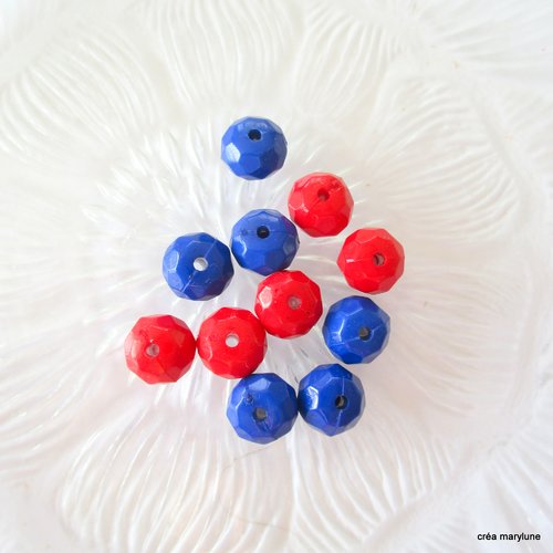 10 perles abaques plastique en assortiment de taille et de couleur. bleue et rouge - 4409073