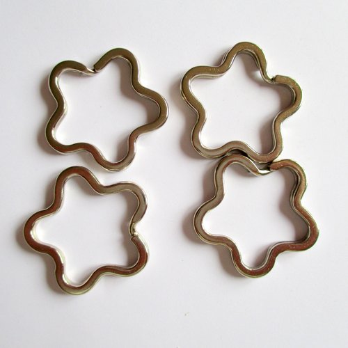 4 anneaux de porte clés en forme d'étoile - 33 mm - 4664150