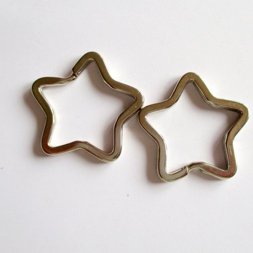 2 anneaux de porte clés en forme d'étoile - 33 mm - 4664151
