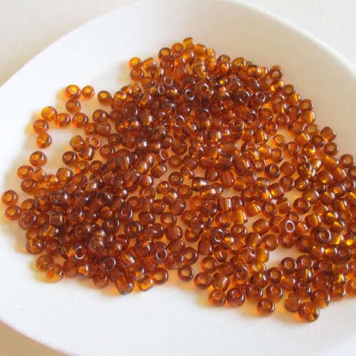 20 g de perles de rocaille couleur caramel - 4927077