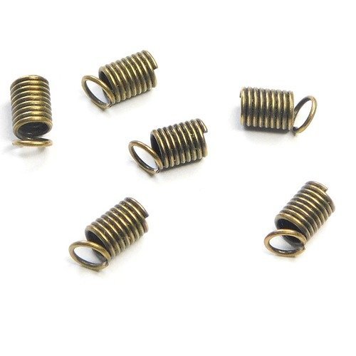 LOT 60 EMBOUTS SERRE FIL RESSORT METAL DORE 8 x 2,5 mm CREATION BIJOUX PERLES